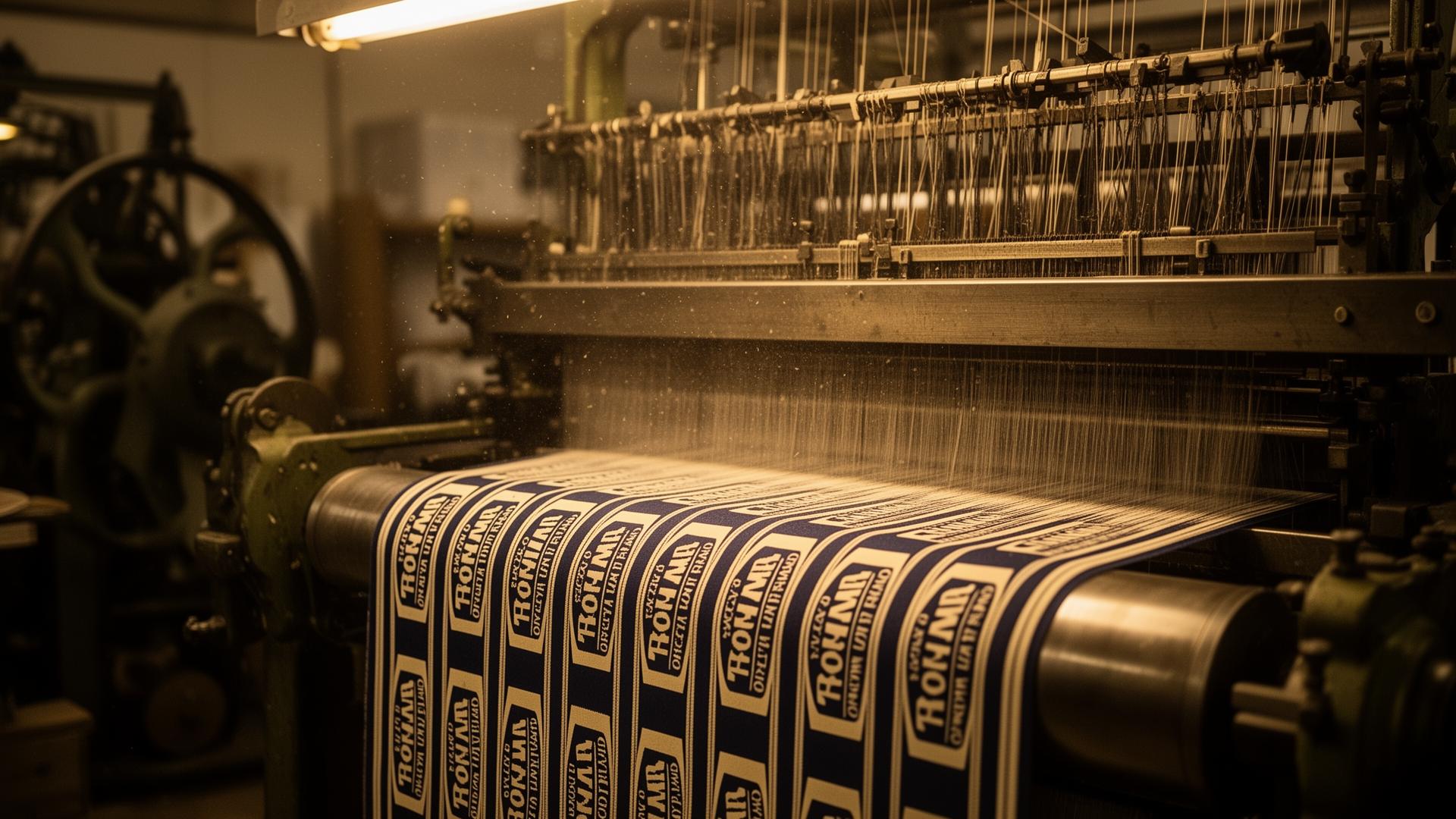 Jacquard loom in motion